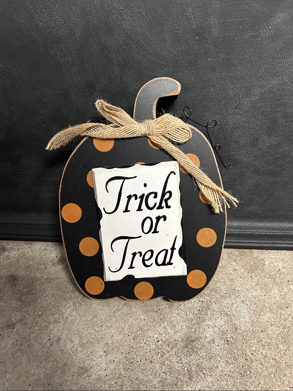 Trick or Treat Pumpkin Wall Decor - Black & Orange